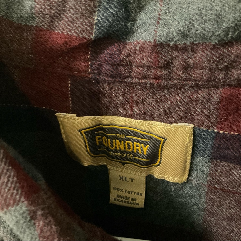 Men's Plaid Shirt - Red and Gray - Picture 3 of 7
